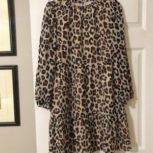 Tiered leopard dress from Loft outlet.  Worn once.